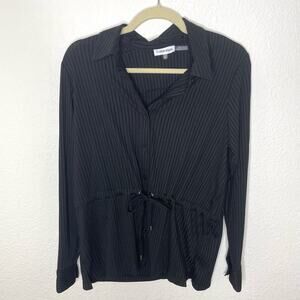 Calvin Klein Black Long Sleeve Button Down Top Women’s size Small